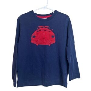 Hanna Andersson Navy Long Sleeve with Red Car Graphic Size 6-7